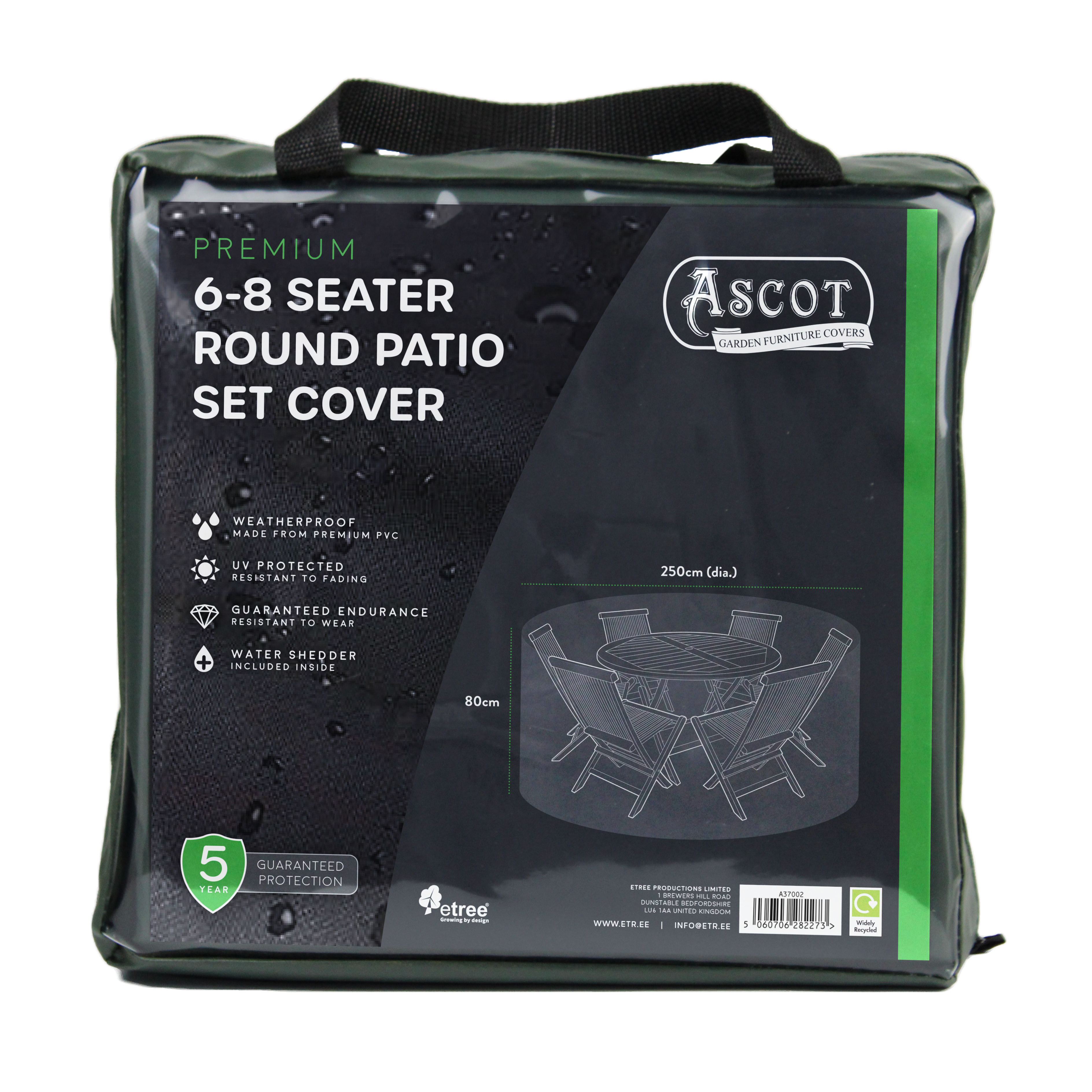 Premium Large(6-8 seater) Round Patio Set Cover - 250 (Dia.)X 80(H) cm