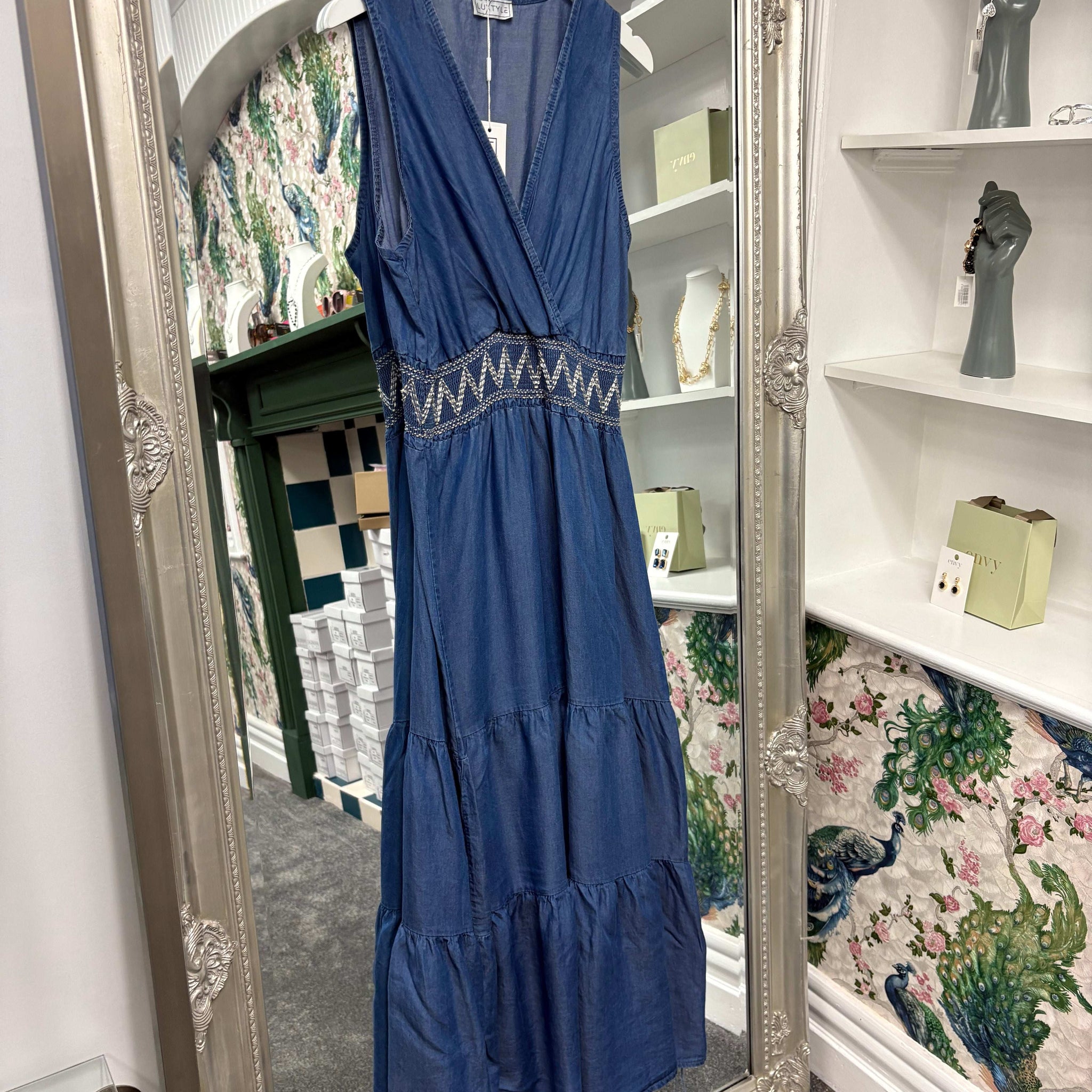 Luxtyle Tencel Dress | Tiered Summer Dress | One Size 8–16