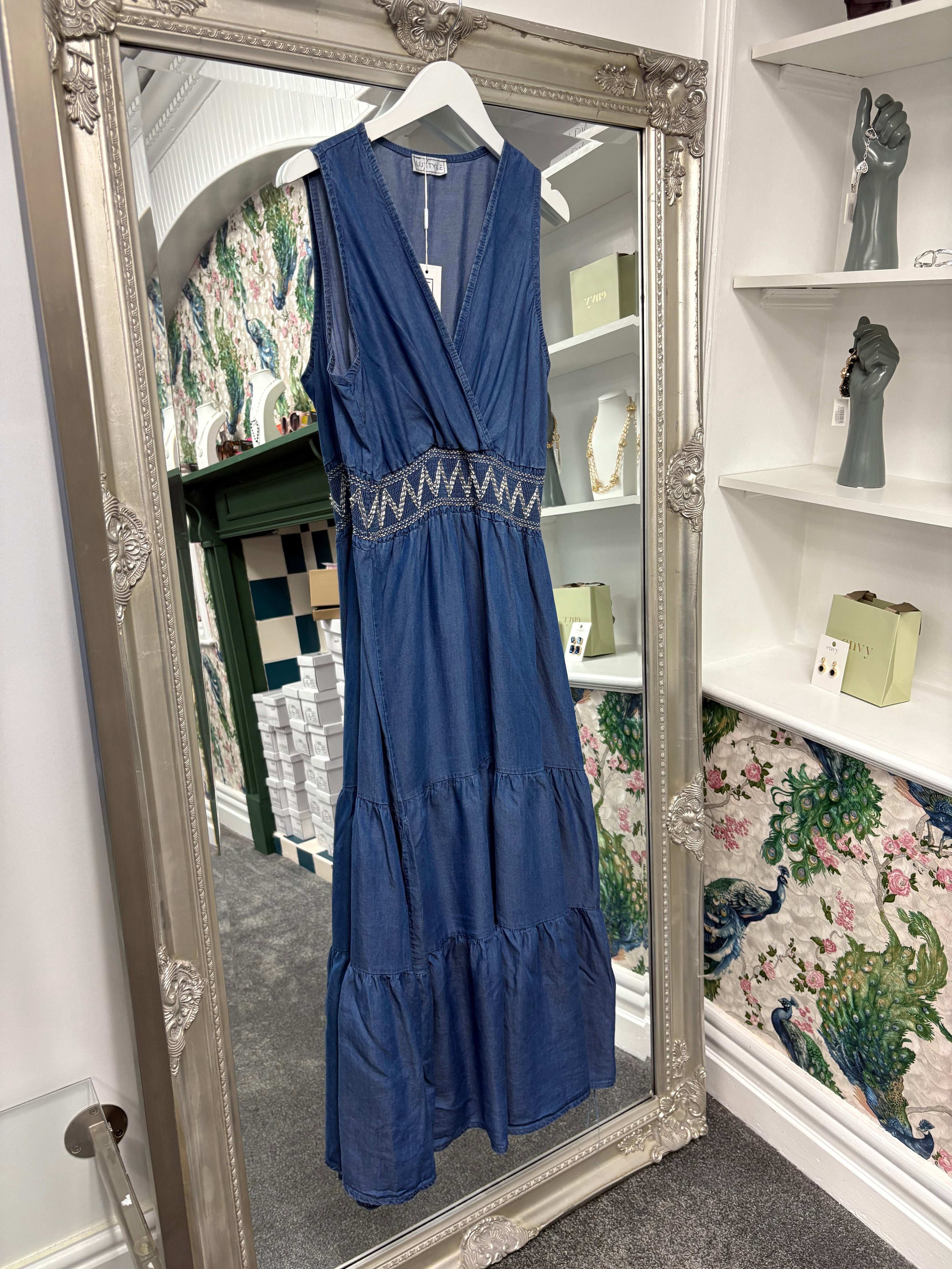 Luxtyle Tencel Dress | Tiered Summer Dress | One Size 8–16