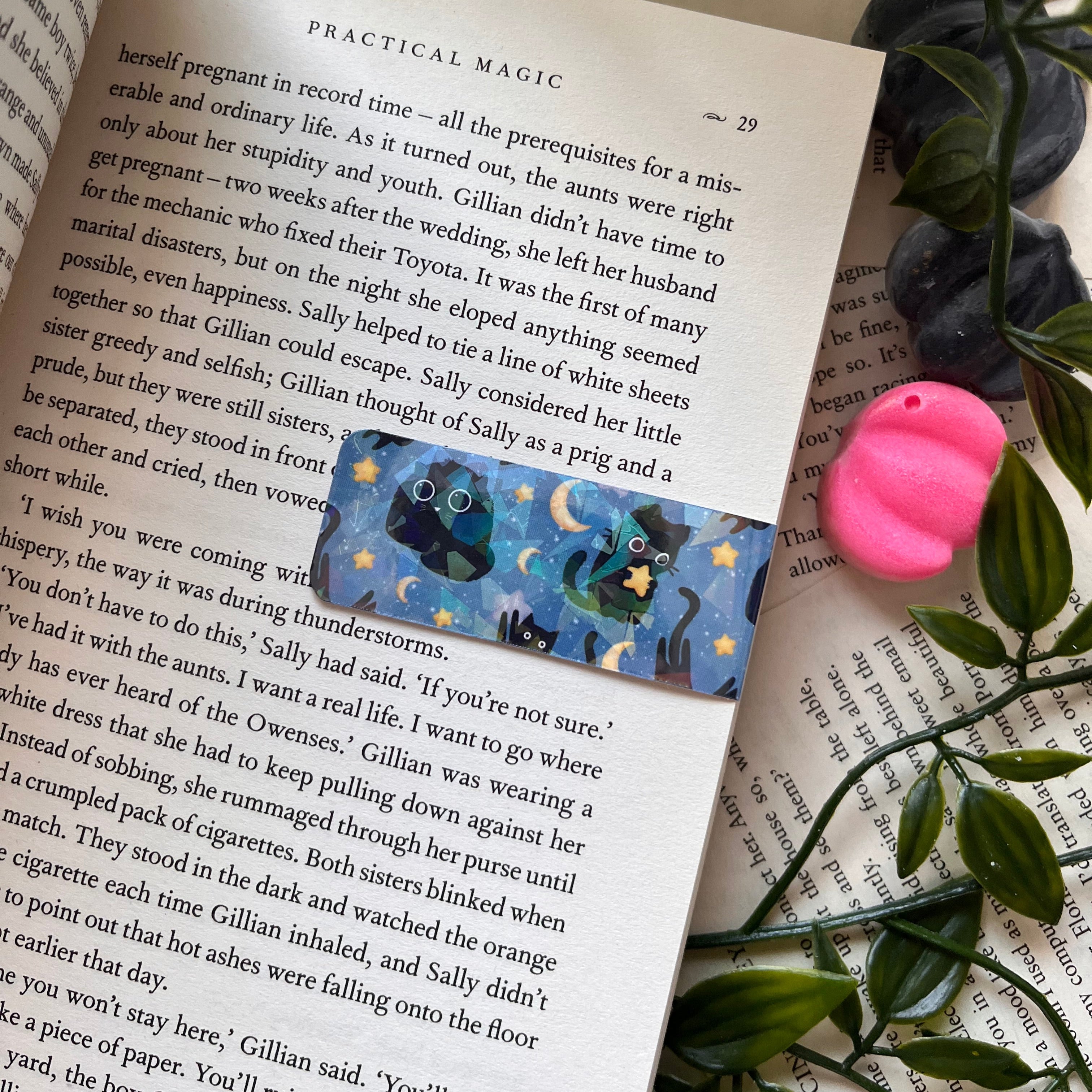 Mini Galactic Cats Blue Magnetic Bookmark