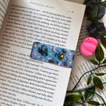 Mini Galactic Cats Blue Magnetic Bookmark