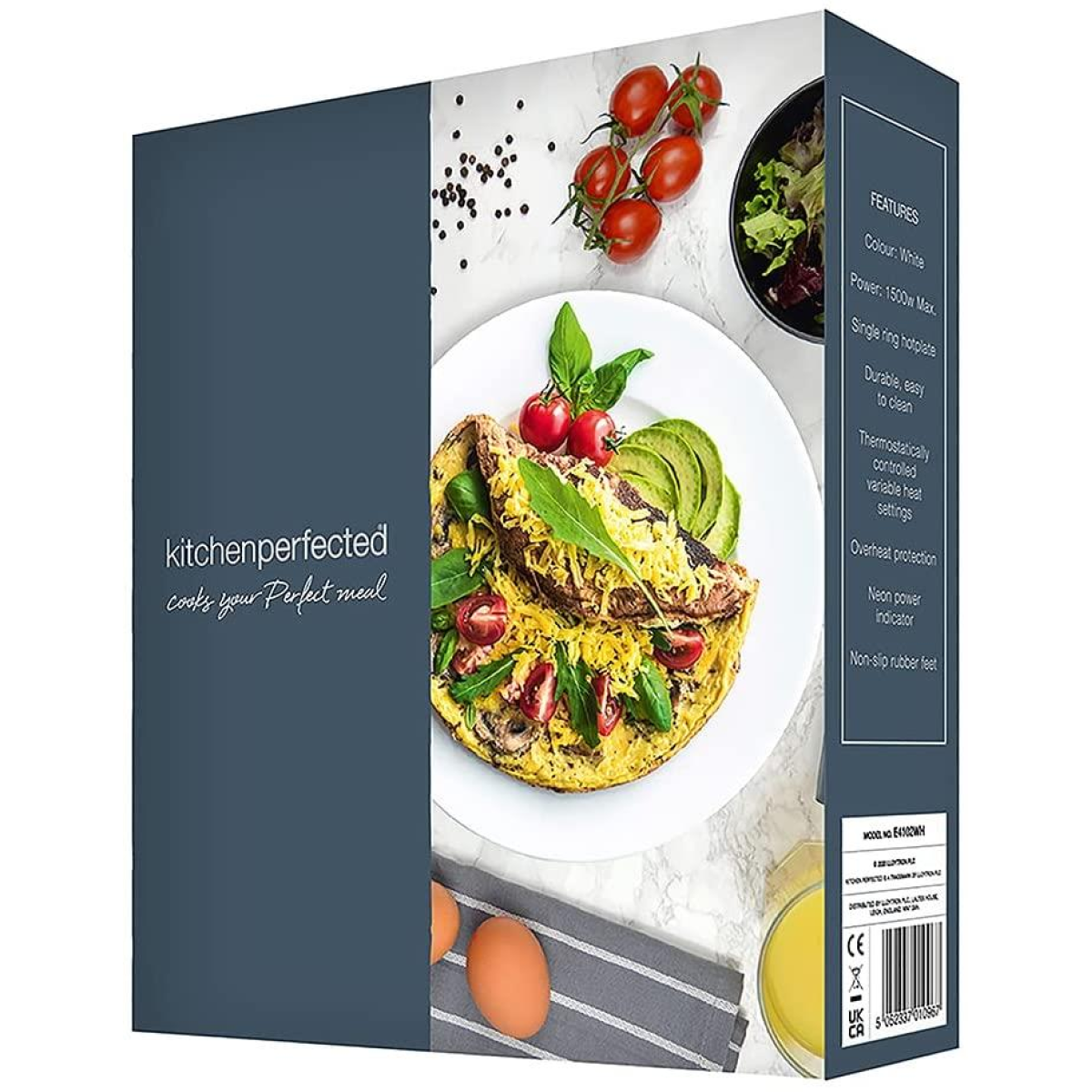 KitchenPerfected 1500W Stainless Steel Single Hotplate