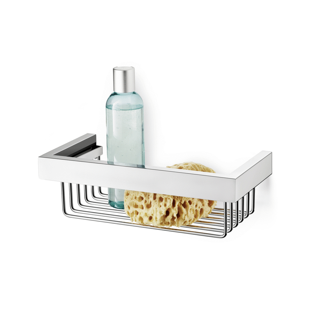 Zack Linea Shower Basket | Polished Stainless Steel Premium Bathroom Storage