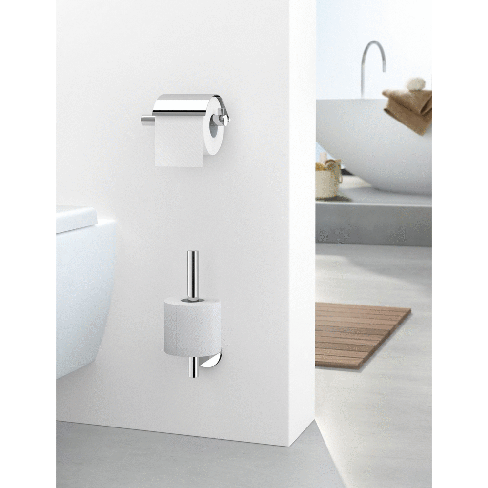 Zack Scala Polished Stainless Steel Spare Toilet Roll Holder - Premium Bathroom Organisation