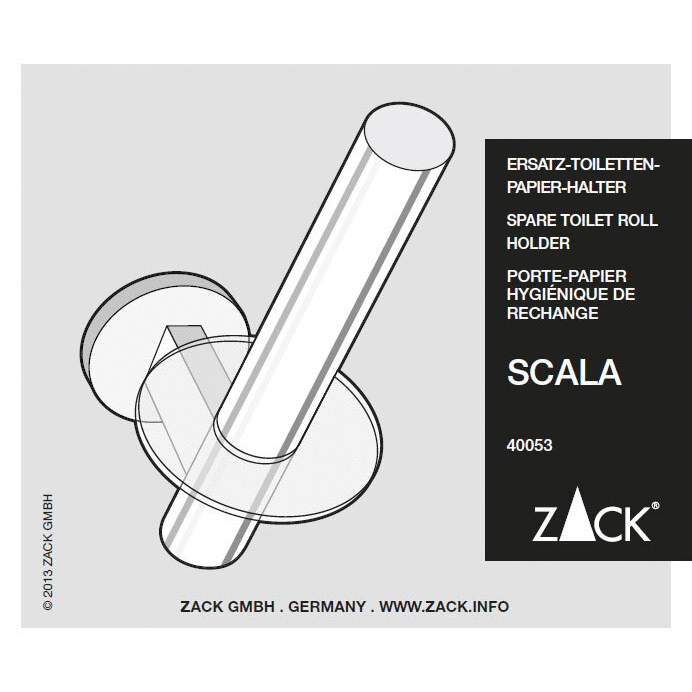 Zack Scala Polished Stainless Steel Spare Toilet Roll Holder - Premium Bathroom Organisation