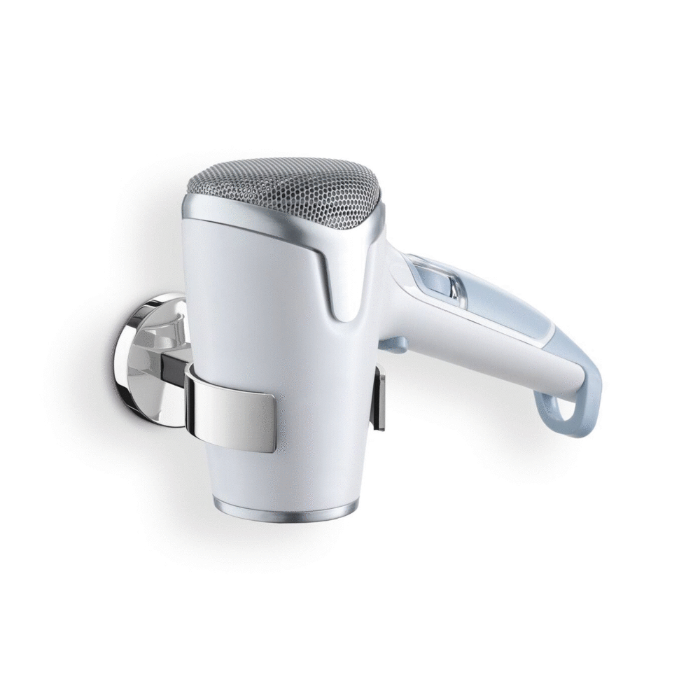 Zack Scala Polished Stainless Steel Hairdryer Holder - Premium Bathroom Organisation