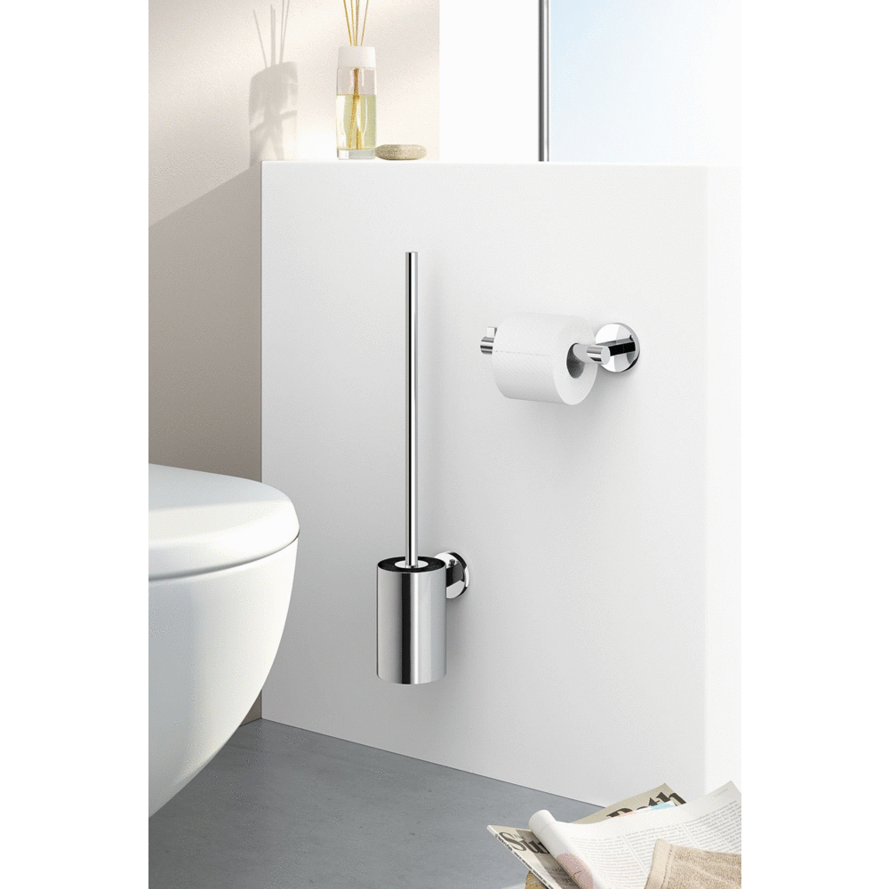 Zack Scala Polished Stainless Steel Wall Toilet Brush - Premium Bathroom Hygiene