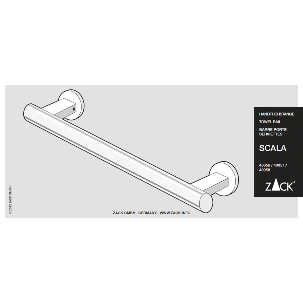 Zack Scala Polished Stainless Steel 51 cm Towel Rail - Premium Bathroom Elegance