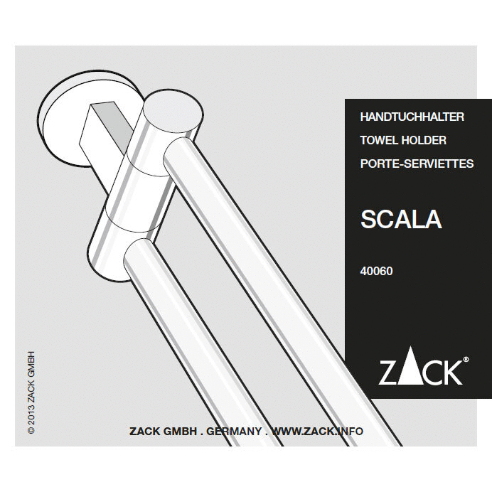 Zack Scala Polished Stainless Steel Swivelling Towel Rail - Premium Rotating Luxury