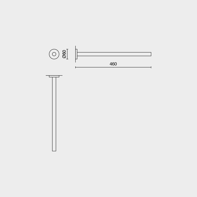 Zack Scala Polished Stainless Steel Fixed Towel Holder 46 cm - Premium Bathroom Elegance