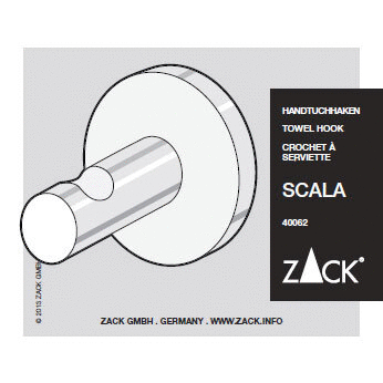 Zack Scala Polished Stainless Steel Towel Hook - Premium Bathroom Organisation