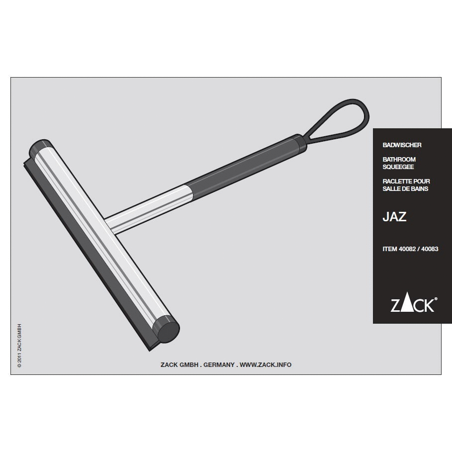 Zack Jaz Polished Stainless Steel Short Handle Squeegee 40082