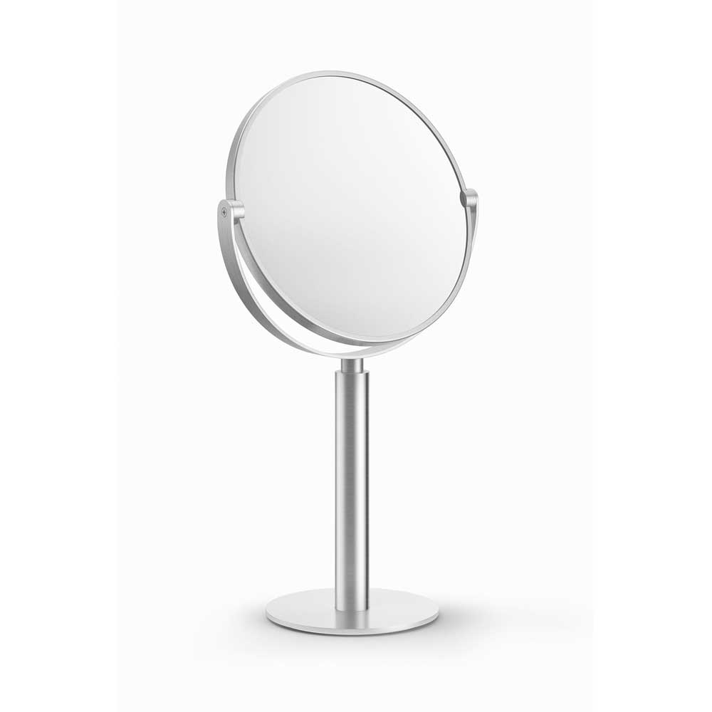 Zack Felice Premium Brushed Stainless Steel Magnifying Mirror - Dual Magnification Free-Standing Design