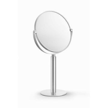 Zack Felice Premium Brushed Stainless Steel Magnifying Mirror - Dual Magnification Free-Standing Design