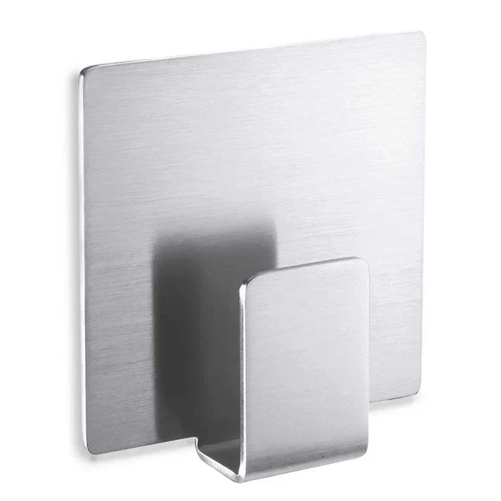 Zack Appeso Self-Adhesive Towel Hook - Brushed Stainless Steel No-Drill