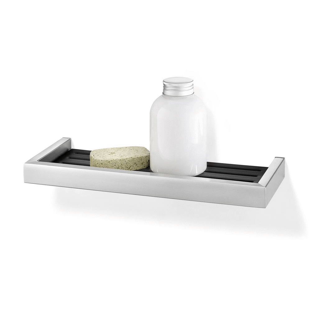 Zack Linea Premium Brushed Steel Shower Shelf - Luxury 35.2cm Bathroom Storage