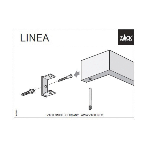 Zack Linea Brushed Stainless Steel Bathroom Shelf 26.5cm - Premium German Design