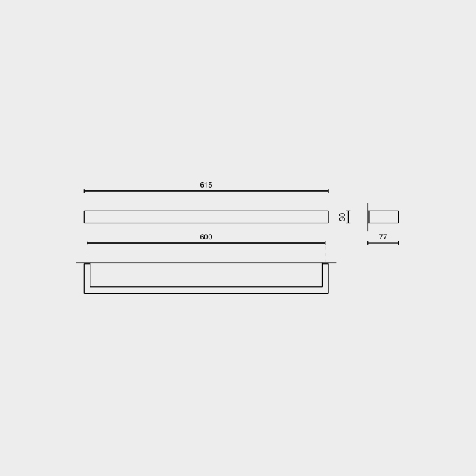 Zack Linea Brushed Stainless Steel 61.5 cm Towel Rail 40388