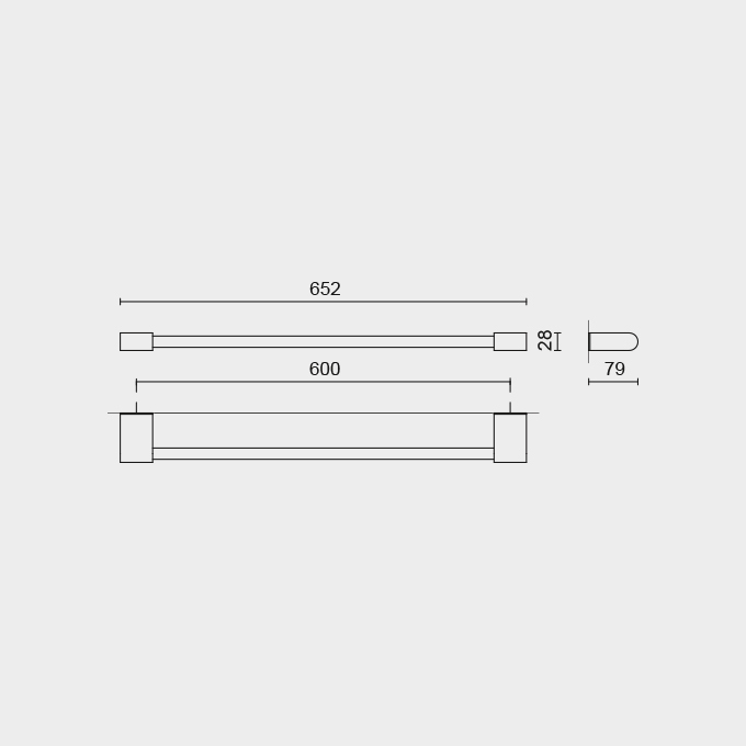 Zack Atore Brushed Stainless Steel 65 cm Towel Rail 40422