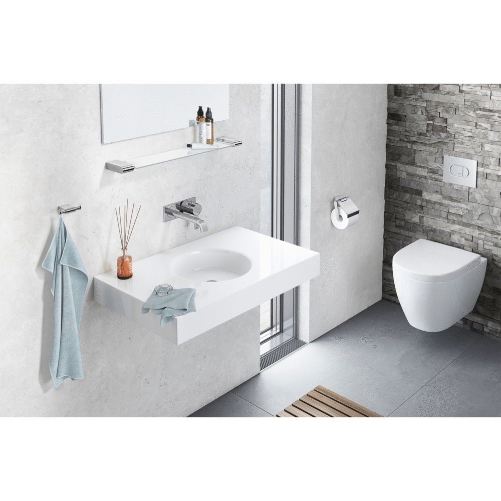 Zack Atore Polished Stainless Steel Toilet Roll Holder with Flap 40453
