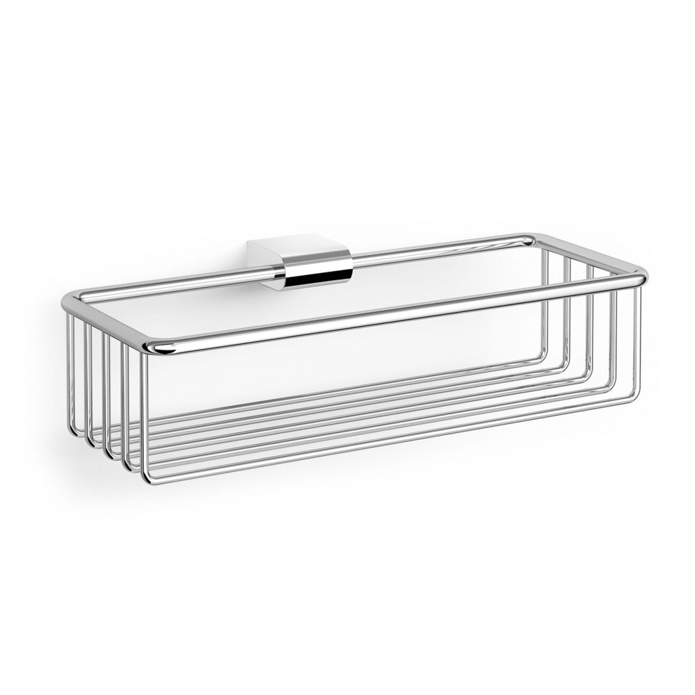 Zack Atore Polished Stainless Steel Wall Shower Basket, Small, 40463