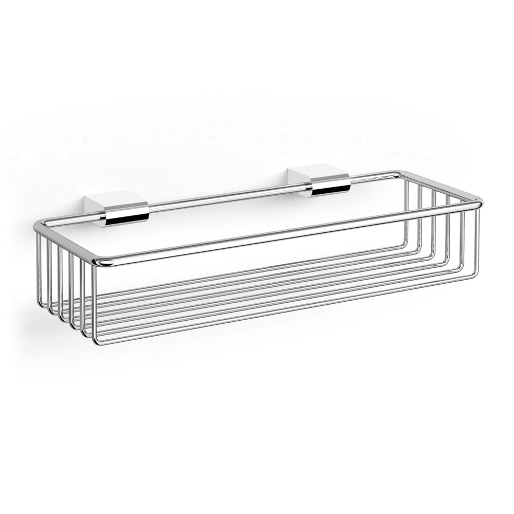 Zack Atore Polished Stainless Steel Wall Shower Basket, Large, 40464