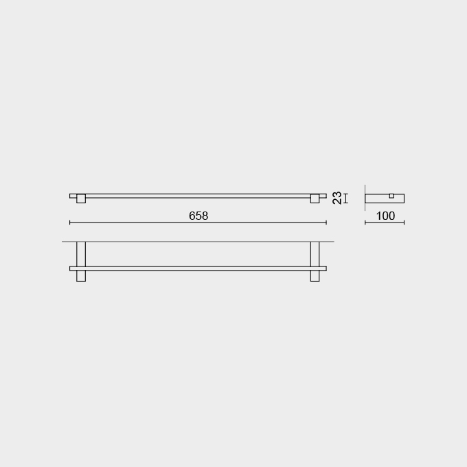 Zack Carvo Powder Coated Black Stainless Steel 66 cm Towel Rail 40502