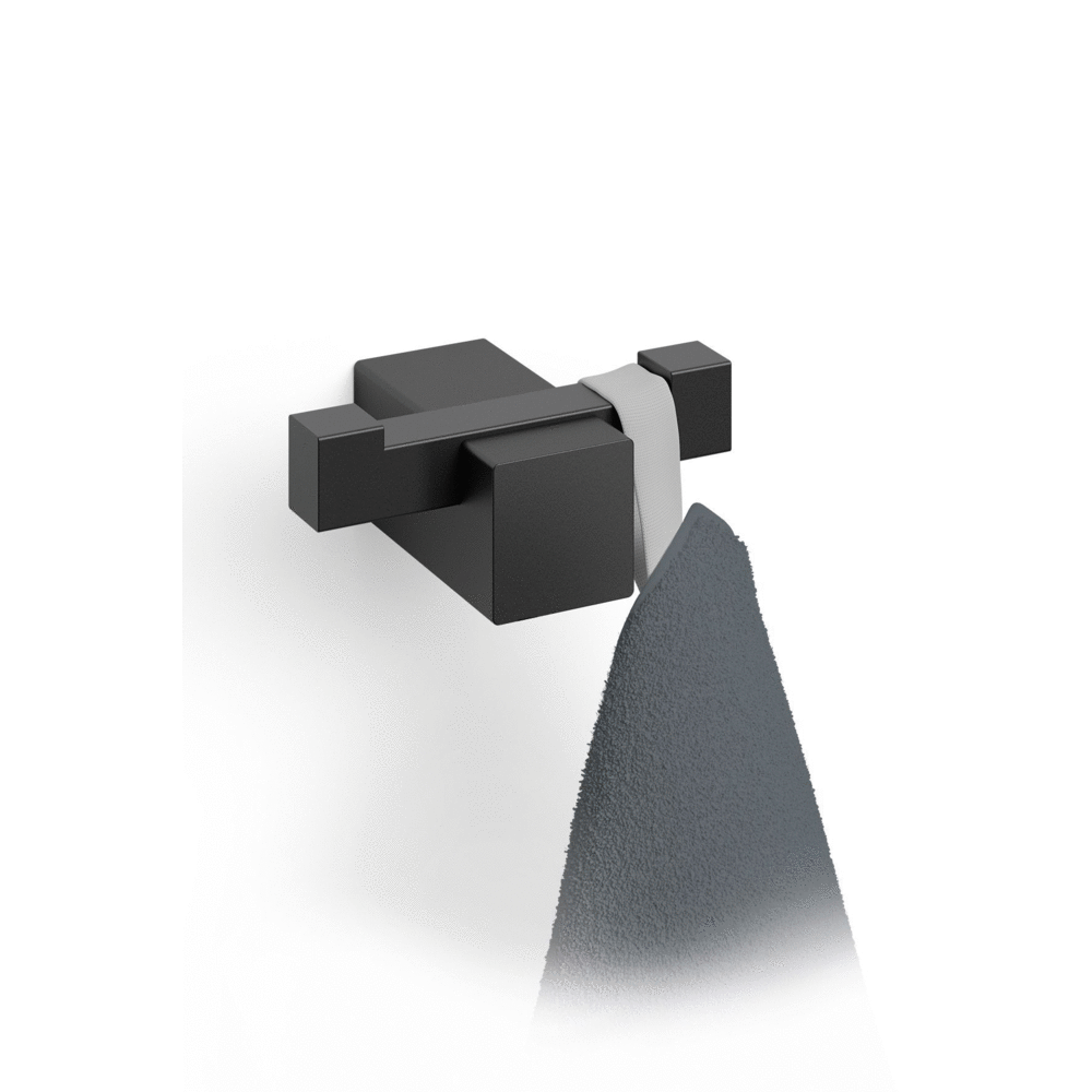 Zack Carvo Powder Coated Black Stainless Steel Double Towel/Robe Hook 40504