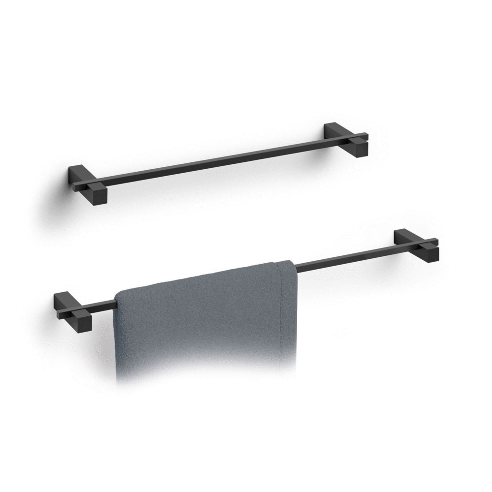Zack Carvo Powder Coated Black Stainless Steel 51 cm Towel Rail 40505