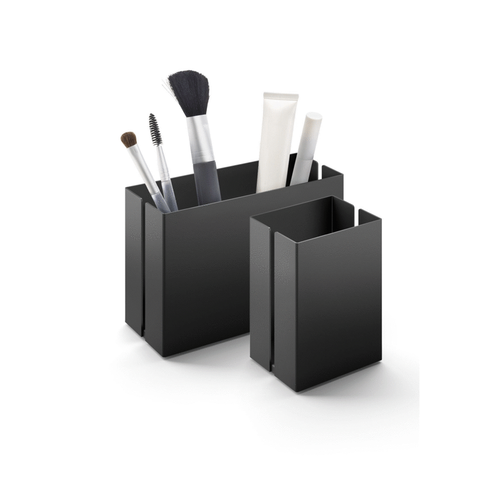 Zack Potes 15 cm Black Stainless Steel Makeup Utensil Box 40535
