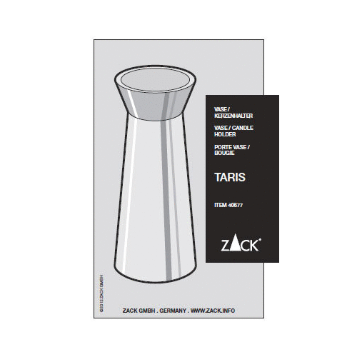 Zack Taris Brushed Stainless Steel with Grey/Red Vase or Candle Holder 40677GR