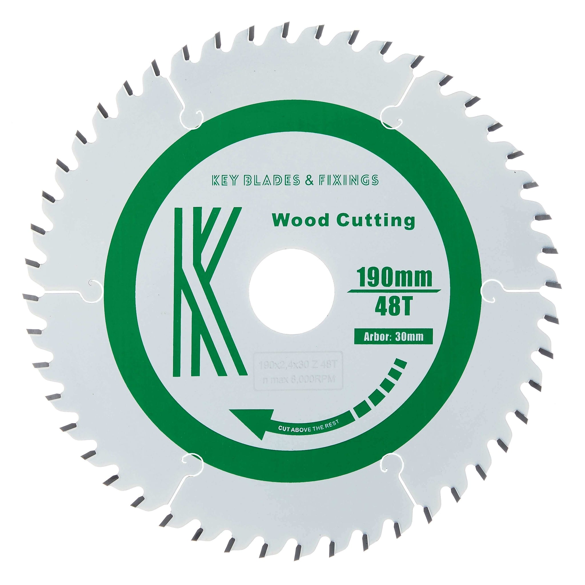 190mm x 30/20mm x 2.4mm 48 Tooth ATB Circular Saw Blade - 4203