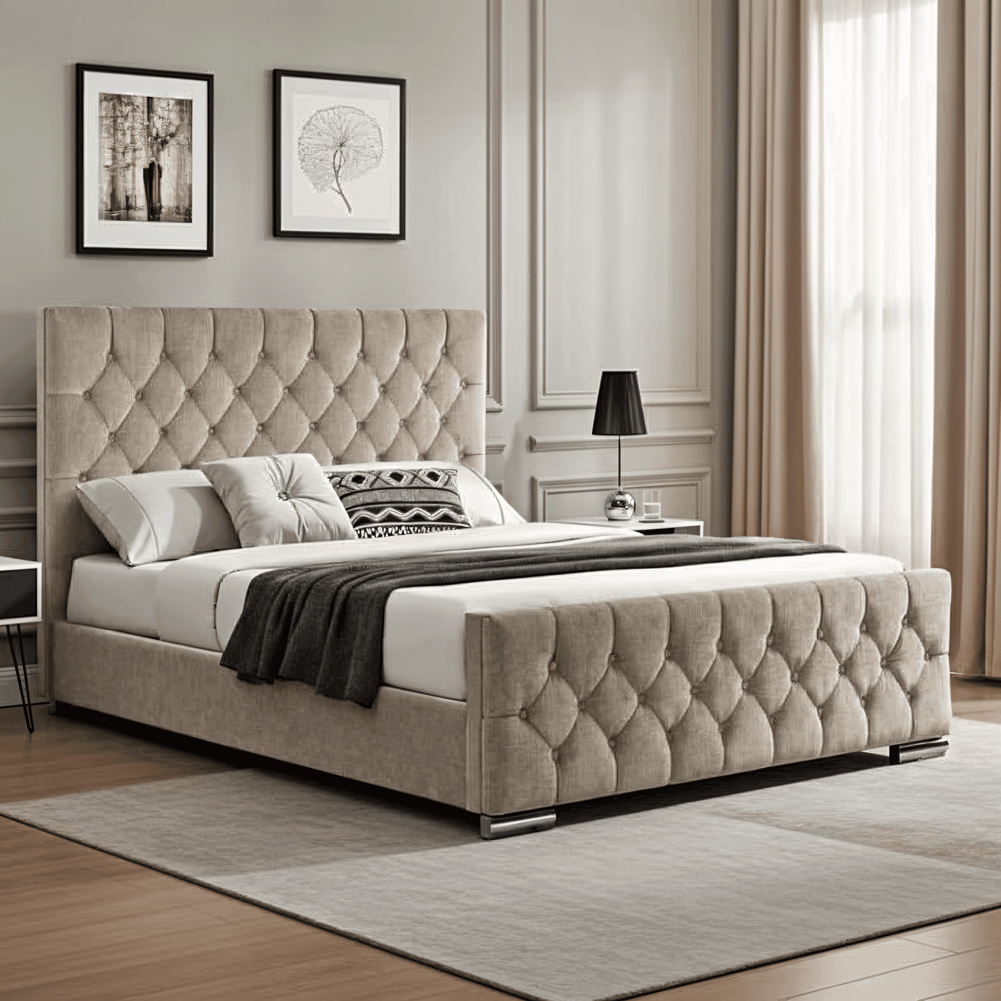 The Oulton Bed Frame: Hand-Tufted UK Design