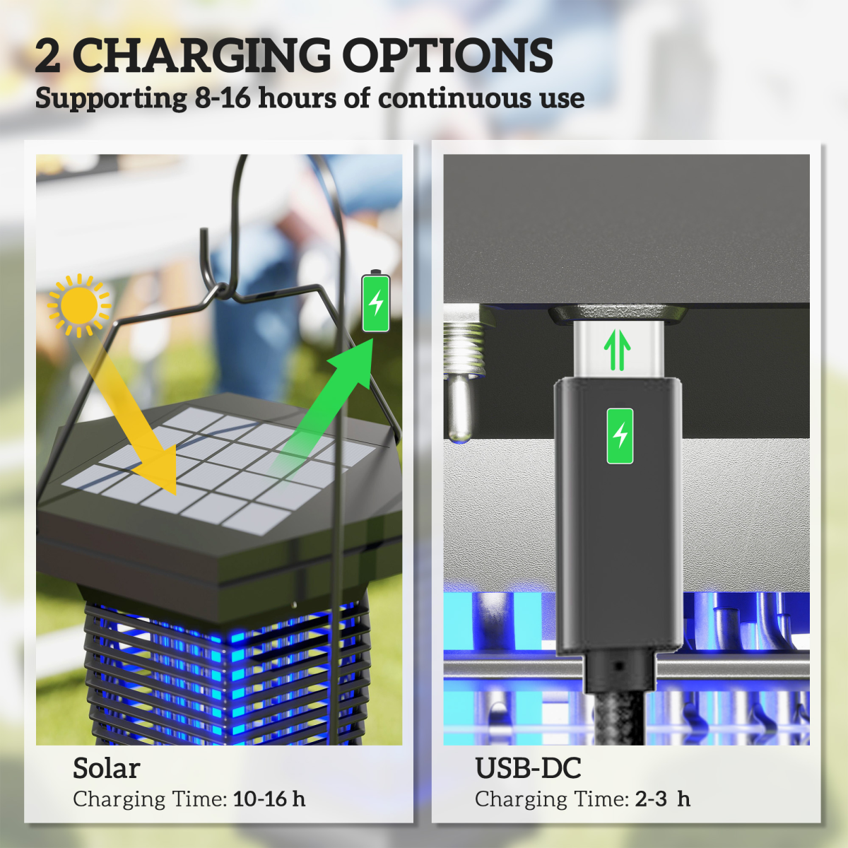 Outsunny 2-in-1 Electric Fly Zapper with UVA Light, Hanging Garden Lantern