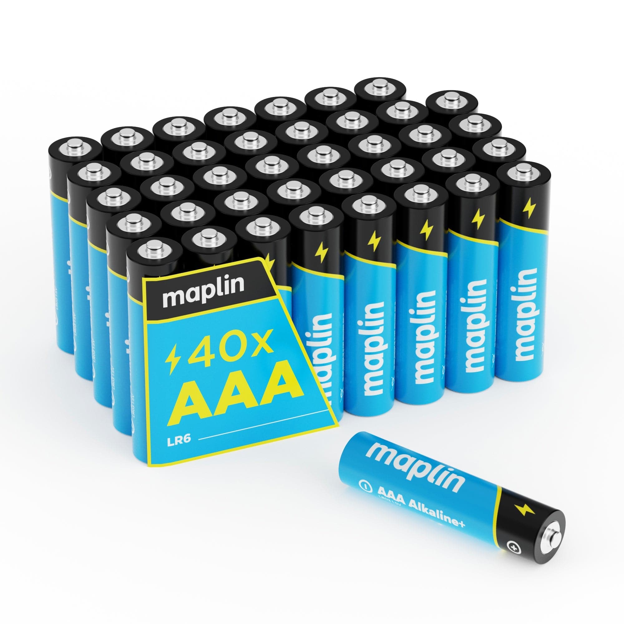 Maplin 80x AAA LR03 7 Year Shelf Life 1.5V High Performance Alkaline Batteries with Universal Battery Tester