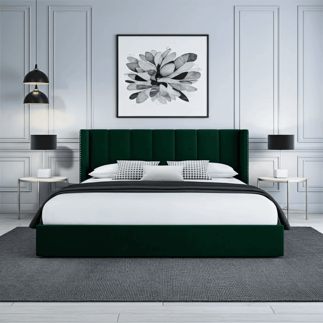 Francis Wingback Bed Frame – Chesterfield Upholstered Wingback Bed