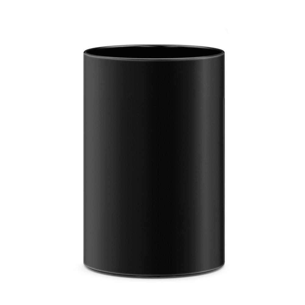 Zack Civos Black Stainless Steel Round 37.5 cm Waste Paper Basket 50508