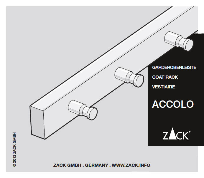 Zack Accolo Premium Stainless Steel Wall Coat Rack - German Engineering