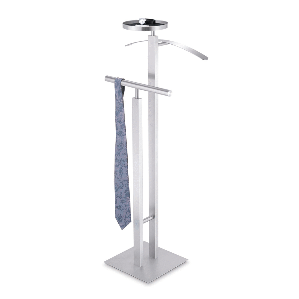 Zack Atacio Premium Brushed Steel Valet Stand - Luxury Clothes Butler