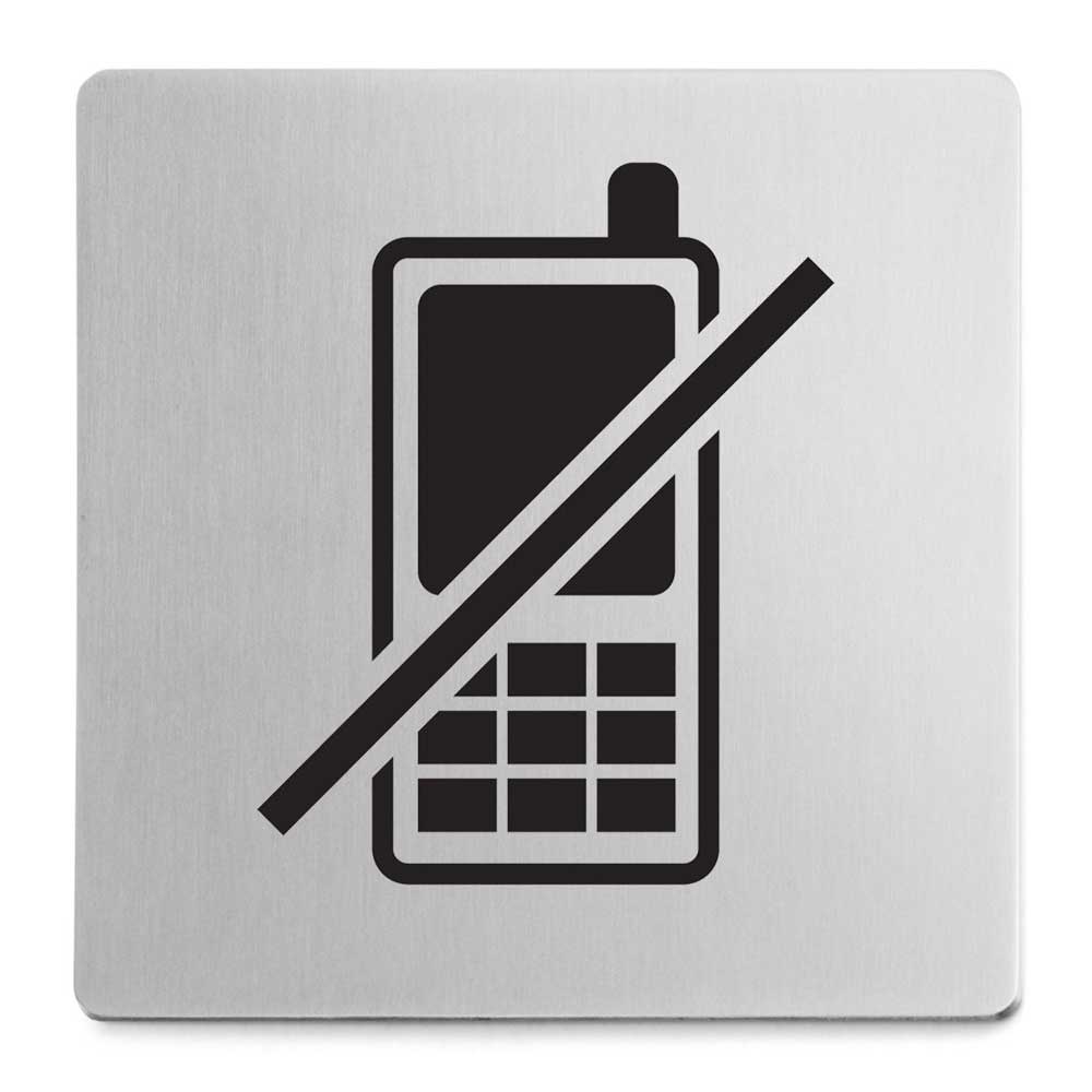 Zack Indici Premium No Mobile Phones Sign - Brushed Steel Elegance ...