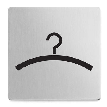 Premium Zack Indici Cloakroom Sign - Brushed Steel Elegance