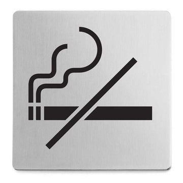 Premium Zack Indici No Smoking Sign - Brushed Stainless Steel 50719