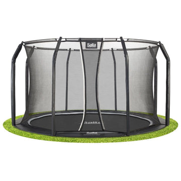 14ft Salta Royal Baseground Black Round Trampoline with Enclosure