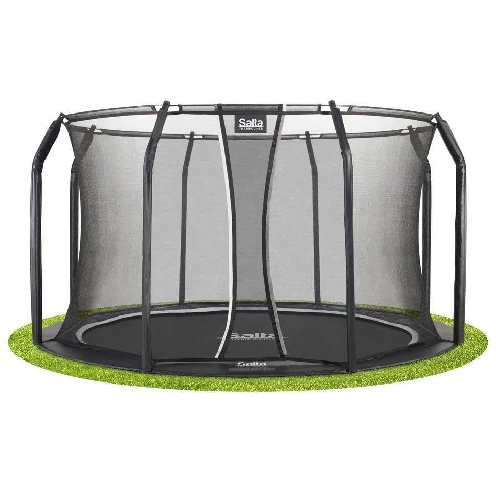 10ft Salta Black Royal Baseground Round Trampoline with Enclosure