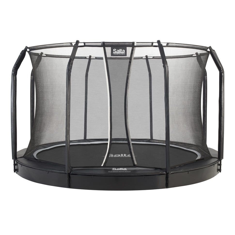 10ft Salta Black Royal Baseground Round Trampoline with Enclosure