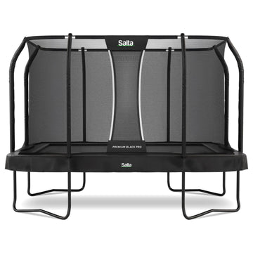 12ft x 8ft Salta Premium Black Pro Rectangular Trampoline + Safety Net