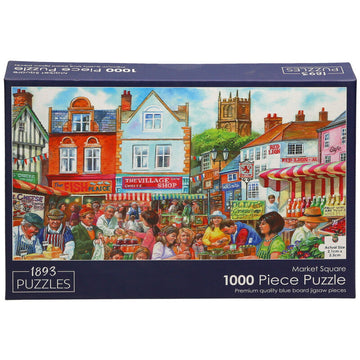 Market Square 1000 Piece Jigsaw Puzzle – Colourful Premium Puzzle by 1893 Puzzles