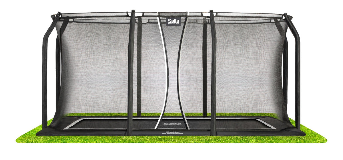 10ft x 7ft Salta Black Royal Baseground Rectangular Trampoline with Enclosure