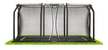 10ft x 7ft Salta Black Royal Baseground Rectangular Trampoline with Enclosure