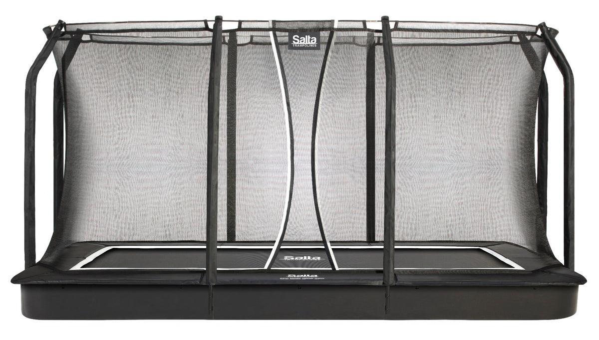 10ft x 7ft Salta Black Royal Baseground Rectangular Trampoline with Enclosure